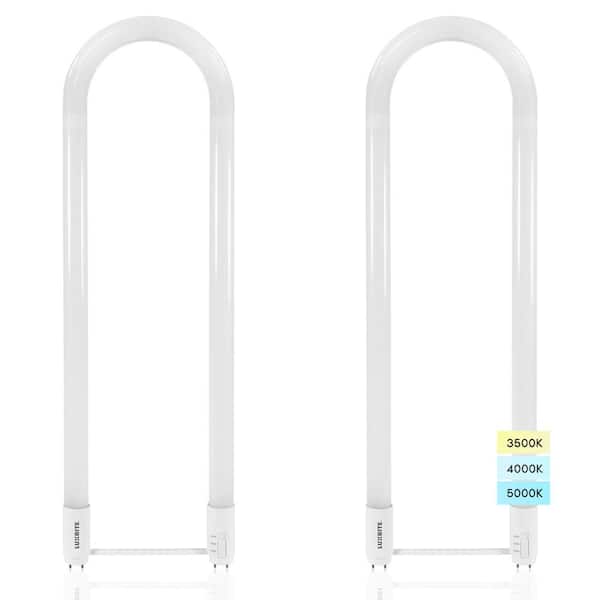 LUXRITE U Bend LED Tube Light T8 T12 17.5W 3 Color Selectable 2100 Lumens Direct or Ballast Bypass UL Listed G13 Base 2-Pack
