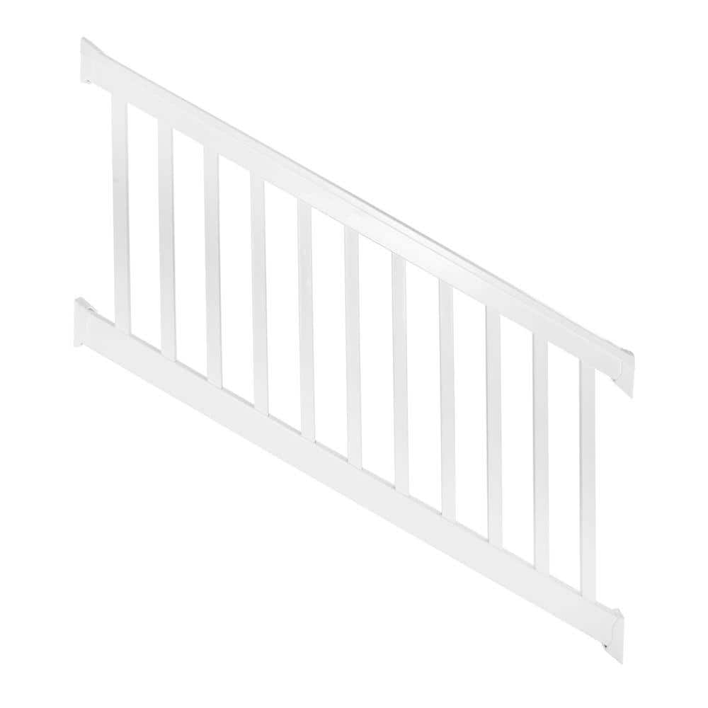 Weatherables Vanderbilt 3 Ft H X 8 Ft W White Vinyl Stair Railing Kit Wwr Thdv36 S8s The Home Depot