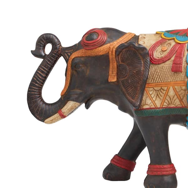 Novogratz Multi Colored Resin Elephant Sculpture