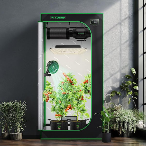 VIVOSUN 3 ft. x 3 ft. Mylar Hydroponic Grow Tent with Observation