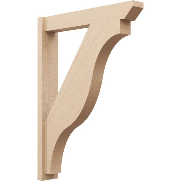 Ekena Millwork 6 in. x 46 in. x 34 in. Funston Slat Rough Cedar Woodgrain Timberthane Polyurethane Outlooker, Primed Tan