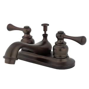 English Vintage 4 in. Centerset 2-Handle Bathroom Faucet with Plastic Pop-Up in Oil Rubbed Bronze