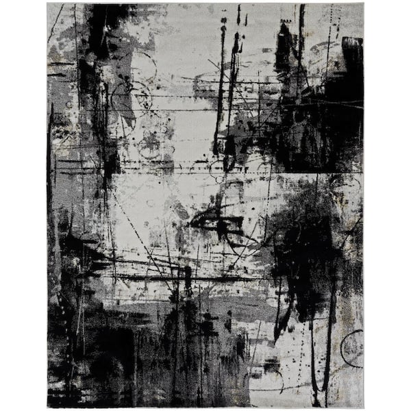 KALATY Black and Zinc 8 ft. 6 in. x 11 ft. 6 in. Area Rug