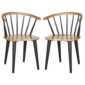 Blanchard Light Brown/Black Wood Dining Chair (Set of 2)