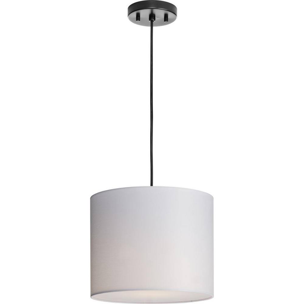 Elegant Drum Shade Pendant Light in Brushed Nickel with Glass Diffuser