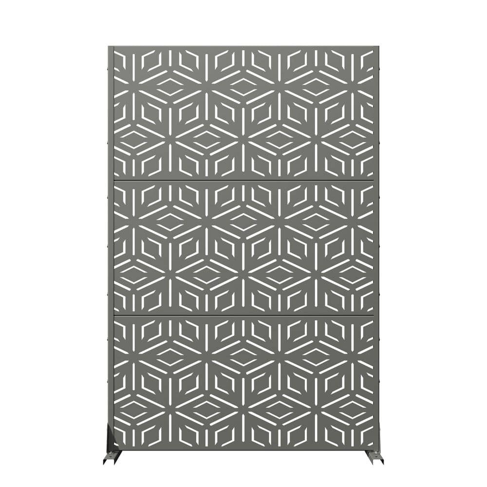 16 in. L x 47 in. W x 72 in. H Galvanized Metal Wall Sculptures Privacy Screens Garden Outdoor Fence in Gray price history on PriceWatchPro