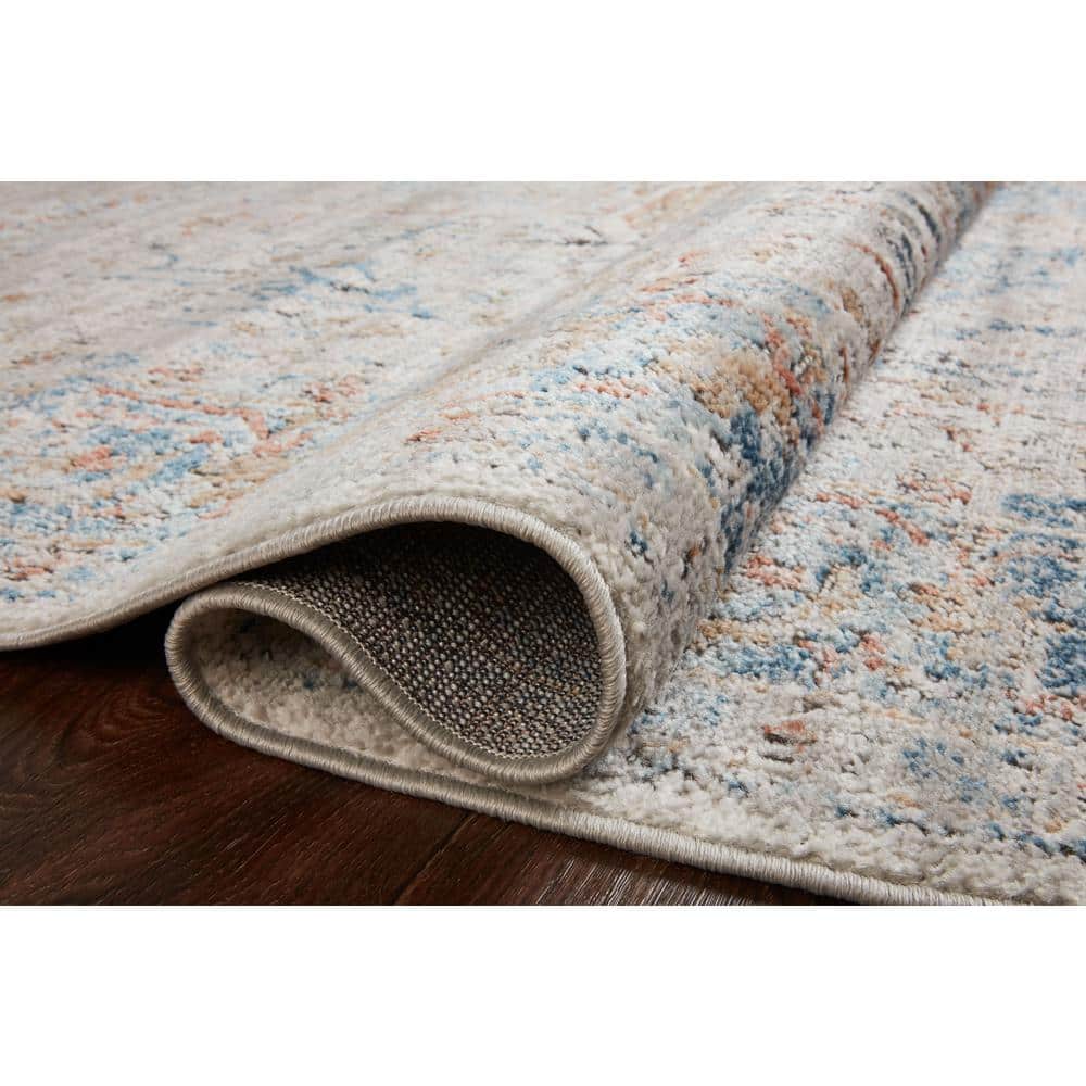 Elysian Gray 9'9" x 13'6" Synthetic Stain-Resistant Area Rug