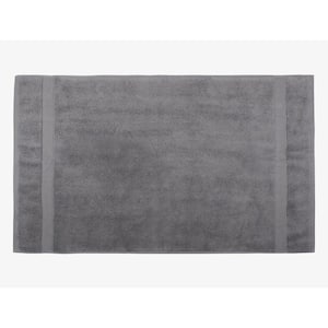 A1HC Feather Touch Quick Dry 20 in. x 33 in. Sharkskin Grey Solid 100% Organic Cotton 900 GSM Rectangle Bath Mat