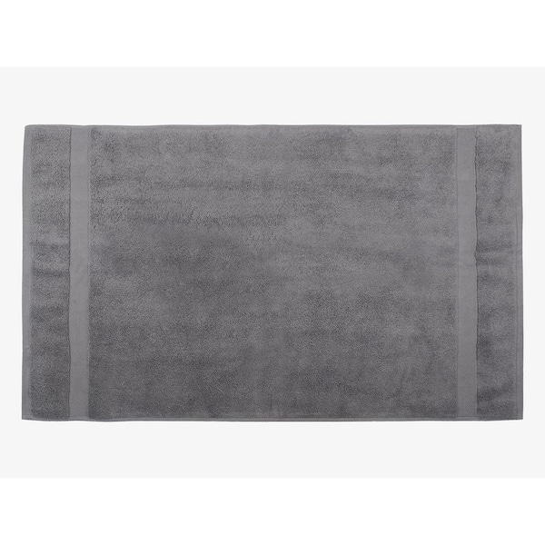 A1 Home Collections A1HC Feather Touch Quick Dry 20 in. x 33 in. Sharkskin Grey Solid 100% Organic Cotton 900 GSM Rectangle Bath Mat
