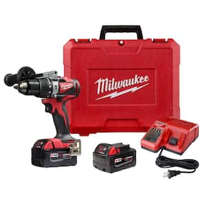 M18 18V Lithium-Ion Brushless Cordless 1/2 in. Compact Hammer Drill/Driver Kit w/Two 4.0Ah Batteries and Hard Case