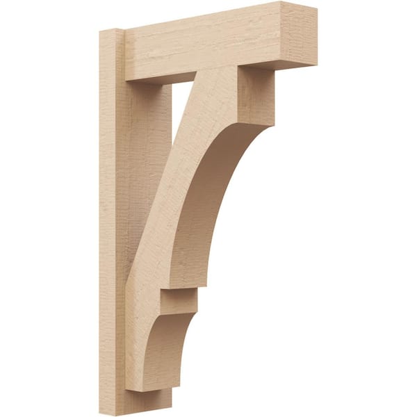 Ekena Millwork 6 in. x 30 in. x 18 in. Balboa Block Rough Cedar Woodgrain Timberthane Polyurethane Outlooker, Primed Tan
