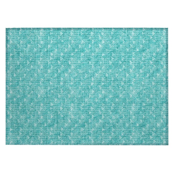 Addison Rugs Chantille ACN514 Teal 1 ft. 8 in. x 2 ft. 6 in. Machine Washable Indoor/Outdoor Geometric Area Rug