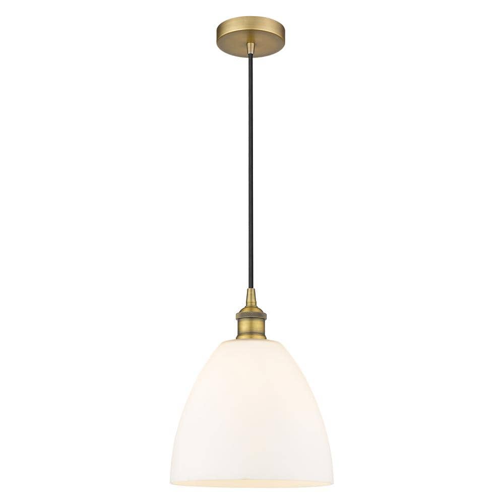 Edison Dome 60-Watt 1-Light Brushed Brass Standard Mini Pendant Light with Painted Glass Shade, No Bulbs Included price history on PriceWatchPro