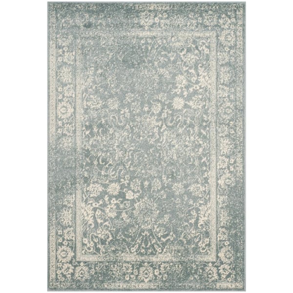 SAFAVIEH Adirondack Slate/Ivory 5 ft. x 8 ft. Border Distressed Area Rug