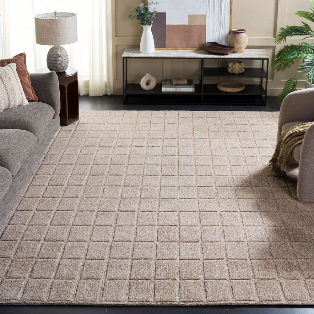 Genre 8 ft. x 10 ft. Beige Modern Minimalist Grid Area Rug price history on PriceWatchPro