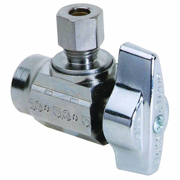 BrassCraft 1/2 in. Nominal Sweat Inlet x 1/4 in. O.D. Compression Outlet Brass 1/4-Turn Angle Ball Valve (5-Pack)