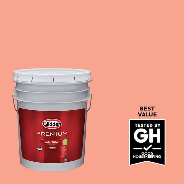 Glidden Premium 5 gal. PPG1193-5 Coral Serenade Flat Interior Latex Paint