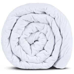 Classic White 30 lbs. King 94 in. x 96 in. with Duvet Cover Weighted Blanket