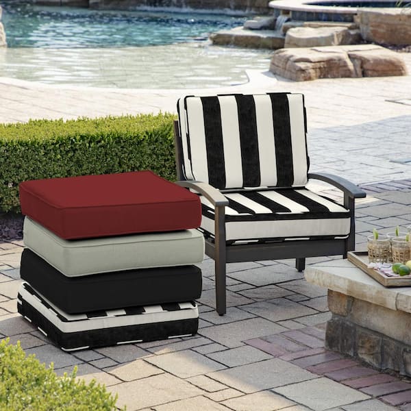Arden Selections ProFoam 22 in. x 22 in. 2-Piece Plush Deep Seating Outdoor Lounge Chair Cushion in Onyx Black