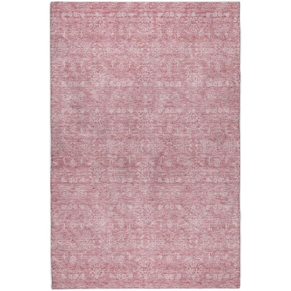 Dream Shag Premium Machine Washable Abstract ADS703 Blush 3 ft. x 5 ft. Area Rug