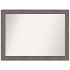 Country Barnwood 43 in. x 32 in. Non-Beveled Rustic Rectangle Wood Framed Wall Mirror in Gray