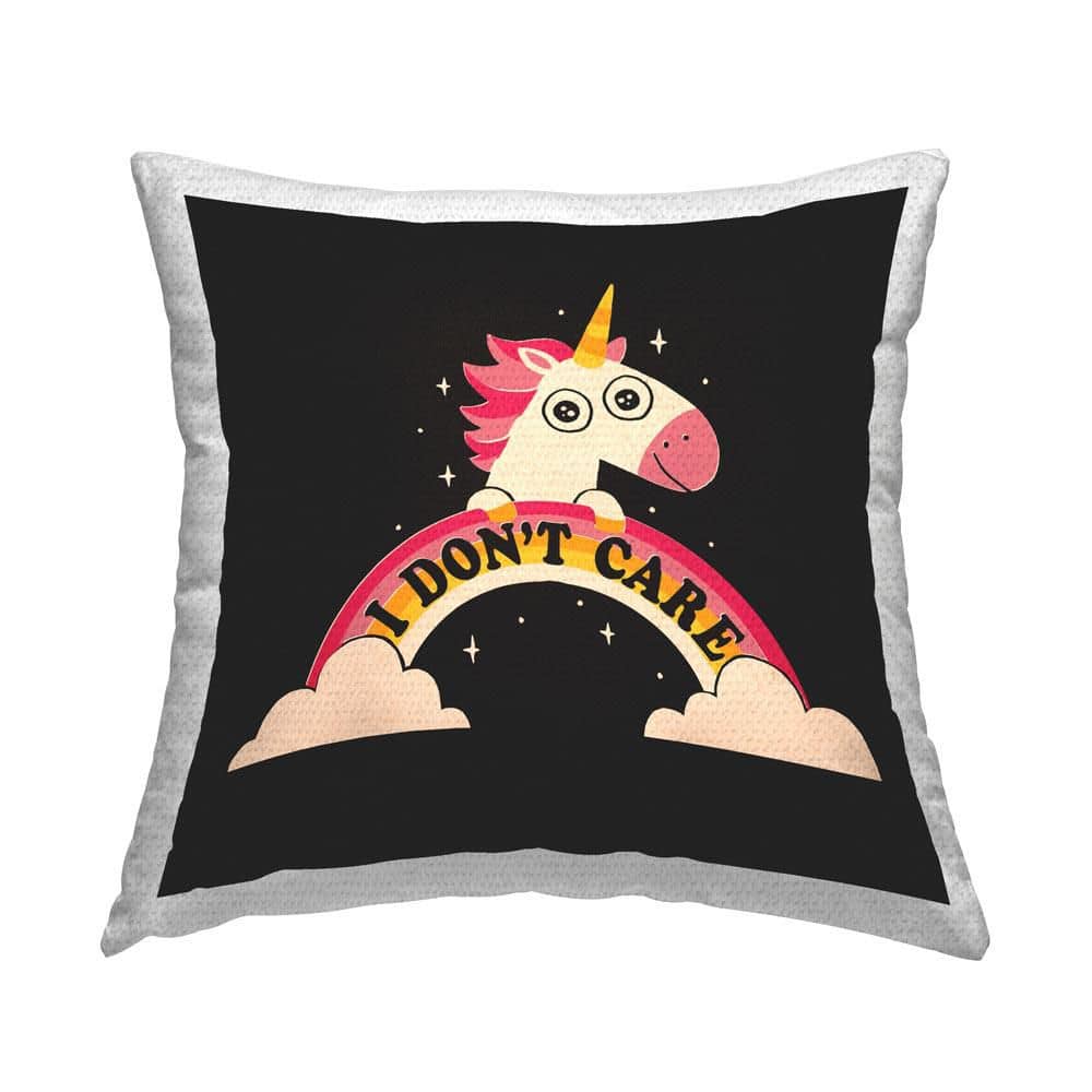 Don't Care Unicorn Outdoor Printed Throw Pillow by Michael Buxton price history on PriceWatchPro