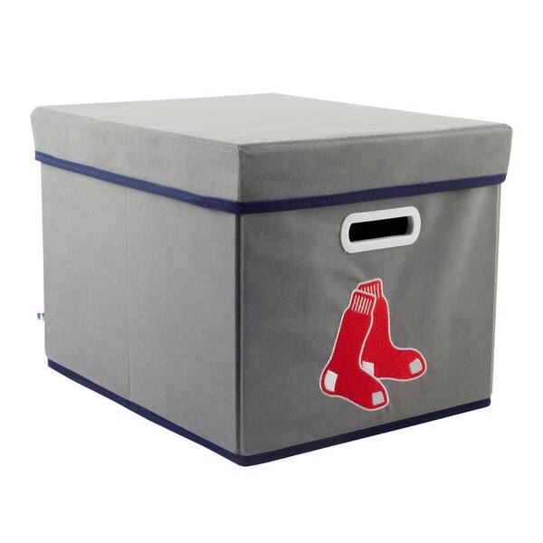 MyOwnersBox MLB STACKITS Boston Red Sox 12 in. x 10 in. x 15 in. Stackable Grey Fabric Storage Cube