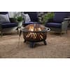 Hampton Bay Piedmont 29.6 in. W Black Steel Wood Outdoor Fire Pit with Screen and Poker Included OFW992RA