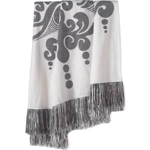Enchantique Grey/Ivory Throw Blanket