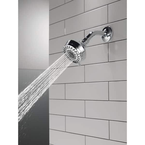 Foundations 3-Spray Patterns 1.75 GPM 3.63 in. Wall Mount Fixed Shower Head in Chrome