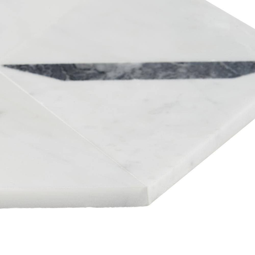 Santana Polished Gray Marble 12" x 20" Modern Mosaic Tile