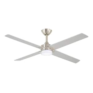 Mercer II 52 in. Indoor Brushed Nickel Standard Ceiling Fan with CCT LED Included with Remote Control Included