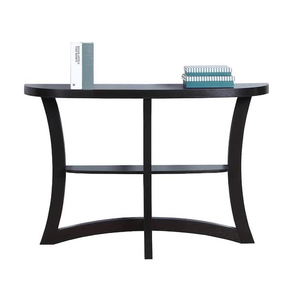 HomeRoots Jasmine 48 in. Cappuccino Standard Rectangle Wood Console Table with Storage