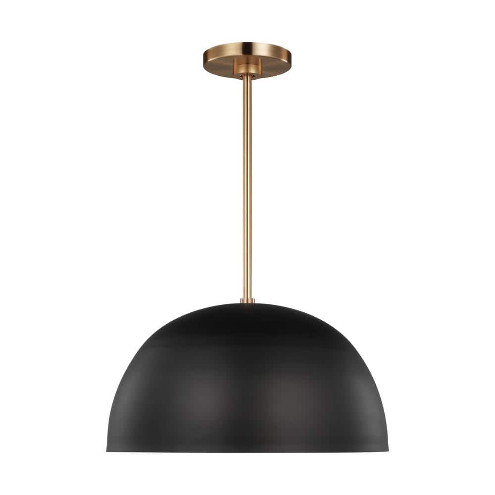 Generation Lighting Ivan 1-Light Midnight Black Transitional Dimmable  Indoor/Outdoor Pendant Light with Round Steel Shade 6000501-112 - The Home  Depot