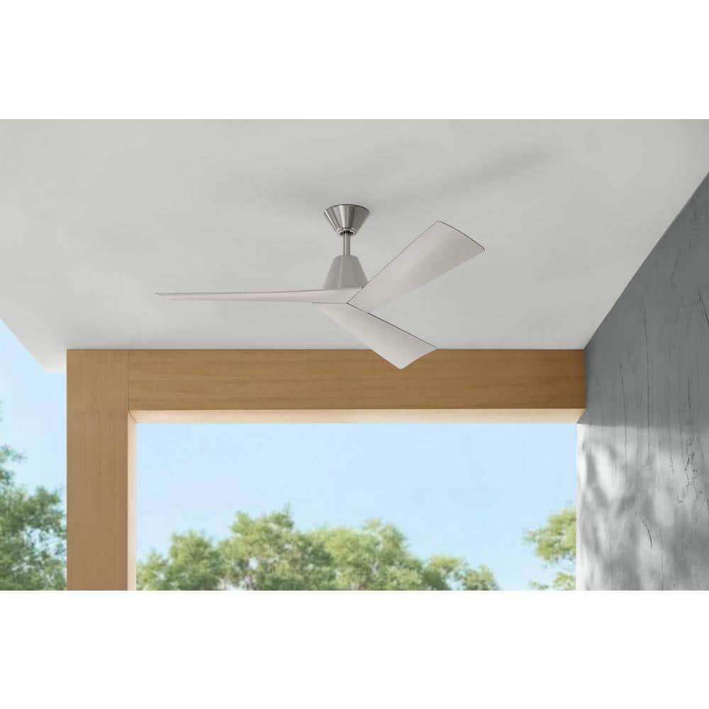 Easton 52 in. Indoor/Outdoor Brushed Nickel with Silver Blades Ceiling Fan with Remote Included price history on PriceWatchPro