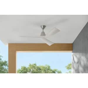 Easton 52 in. Indoor/Outdoor Brushed Nickel with Silver Blades Ceiling Fan with Remote Included