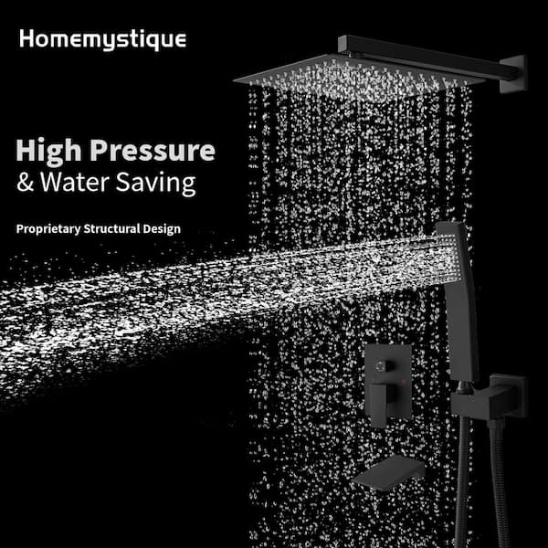 Single Handle 3-Spray Shower Faucet 2.5 GPM with High Pressure in Matte Black