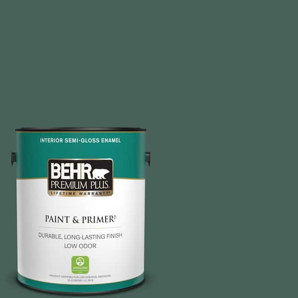 BEHR PREMIUM PLUS 1 gal. #T18-20 Equilibrium Semi-Gloss Enamel Low Odor Interior Paint & Primer