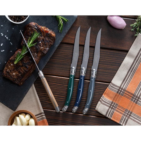 French Home Laguiole Steak Knives, Earth Tones, Set of 4 - Multi