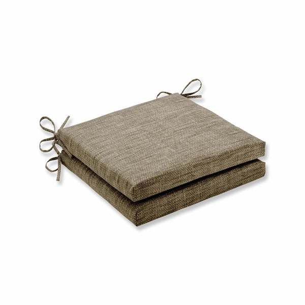 Pillow Perfect Solid 20 in. x 20 in. Outdoor Dining Chair Cushion in Grey Tan Set of 2 614786 The Home Depot