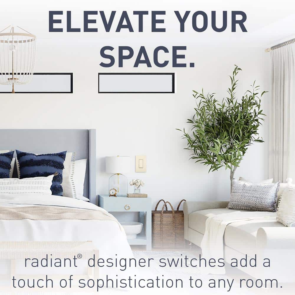 Light Almond Matte Single Pole Rocker Light Switch