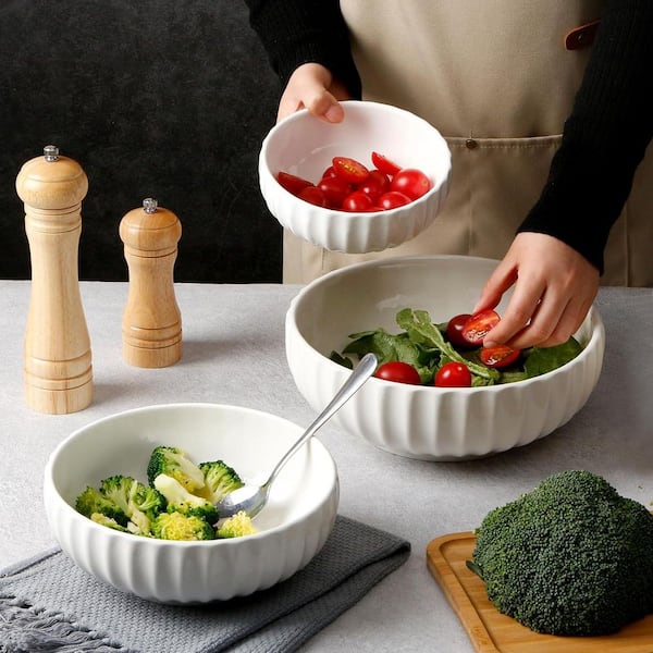 Meideal Porcelain Small Serving Bowls Set Of 6, 13 Oz Square Cereal Bowls, 4.6" White Ceramic Dessert Bowls For Salad, Dip, Soup, Snack, Fruits, Small