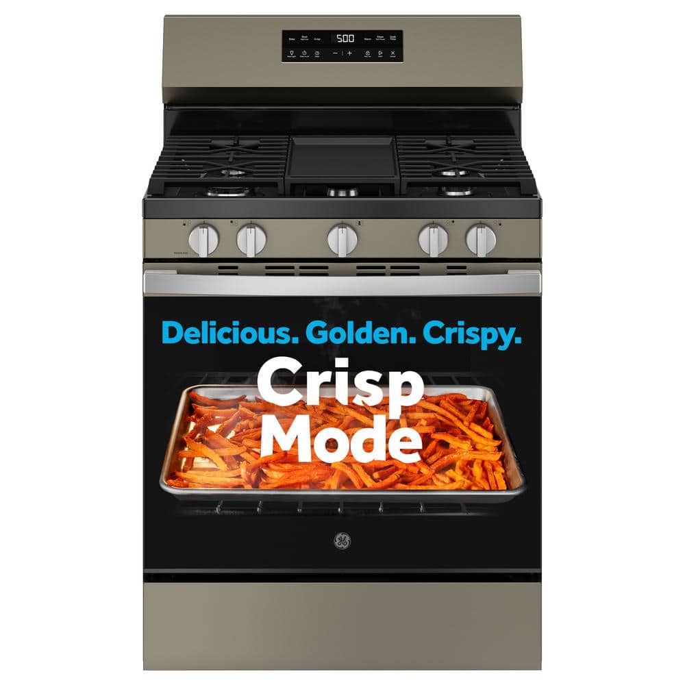 GE 30 in. 5Burners FreeStanding Gas Range in Slate with Crisp Mode