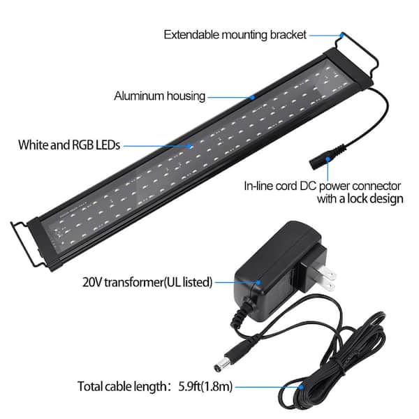 LED Aquarium Light Full Spectrum Freshwater Fish Tank Plant Marine 24 36 48 LED Aquarium Light Full Spectrum Freshwater Fish Tank Plant Marine 24 36 48