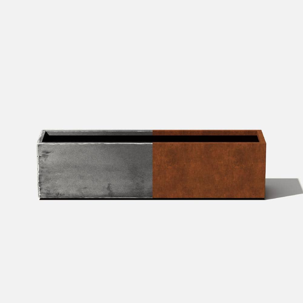 Rustic Corten Steel 36'' Rectangular Window Box Planter