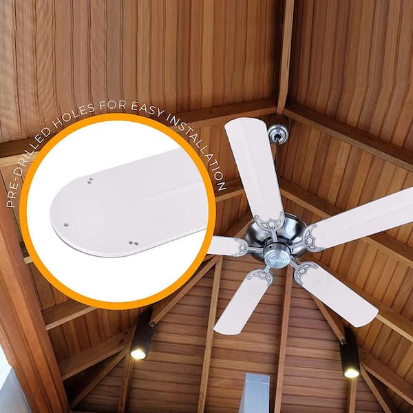 Commercial Electric Modern White, 52 Inch Outdoor Ceiling Fan Replacement Blades