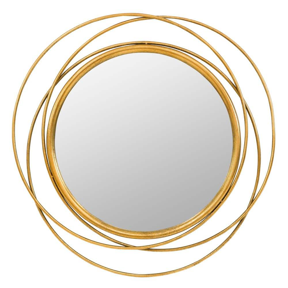 Mia 32  Round Wall Mirror  Gold