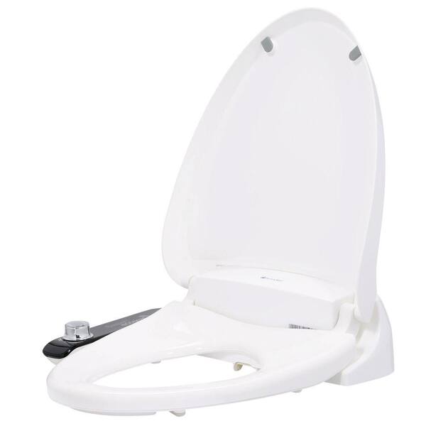 Brondell Swash Ecoseat 100 Non-Electric Bidet Seat for Elongated Toilet in White