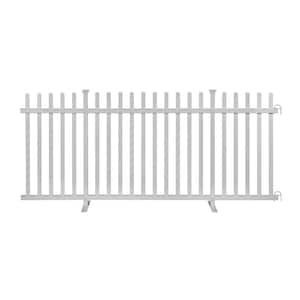 3.5 ft. x 7.6 ft. White Vinyl Lightweight Portable Picket Fence Panel