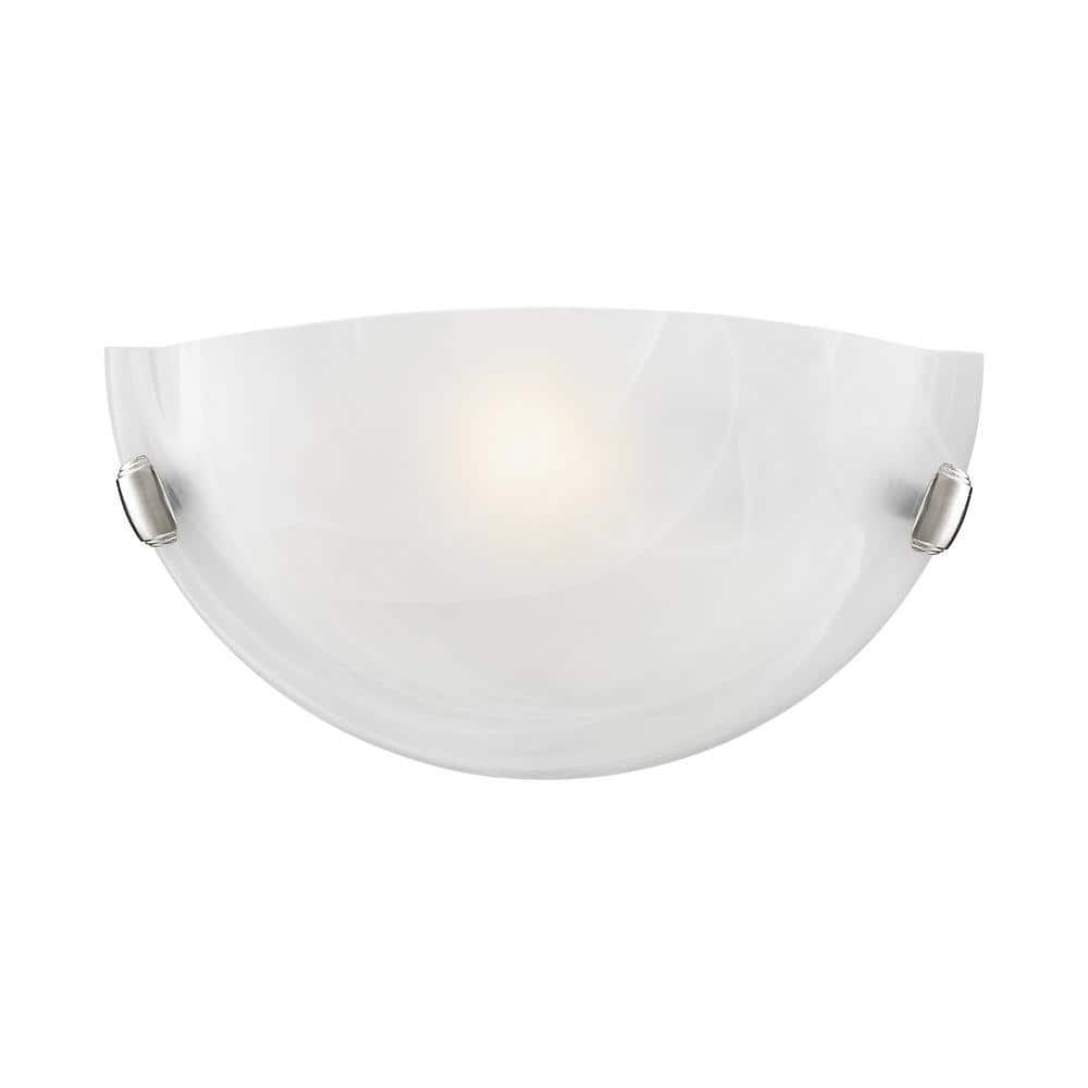 12.25" Brushed Nickel and White Wall Sconce Light